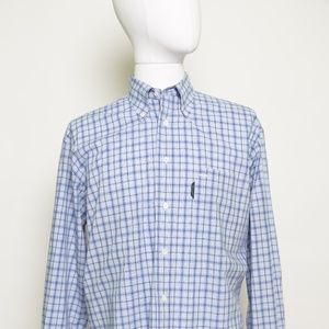 Faconnable Men’s Dress Large shirt Blue And White